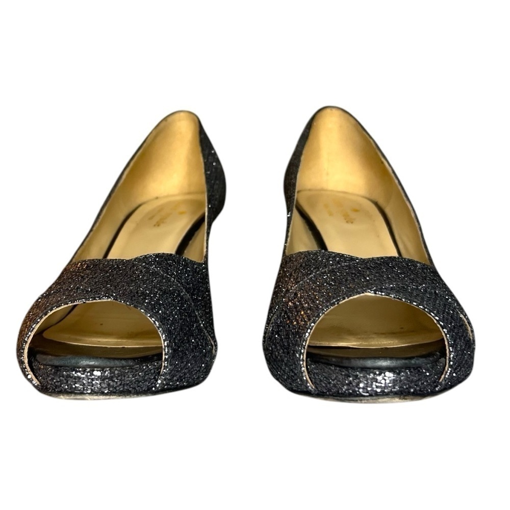 Kate Spade Women's 7 Silver Glittery Billie Sparkle
Peep Toe High Heels Pumps - Picture 7 of 9